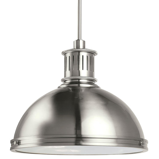 Pratt Street Metal Three Light Pendant in Brushed Nickel