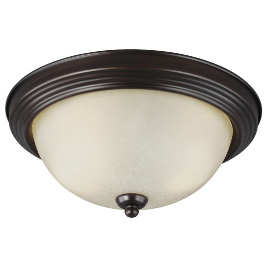 Geary Two Light Flush Mount in Bronze