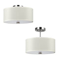 Dayna Shade Pendants Two Light Semi-Flush Convertible Pendant in Brushed Nickel