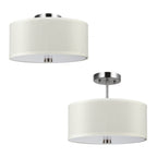Dayna Shade Pendants Two Light Semi-Flush Convertible Pendant in Brushed Nickel