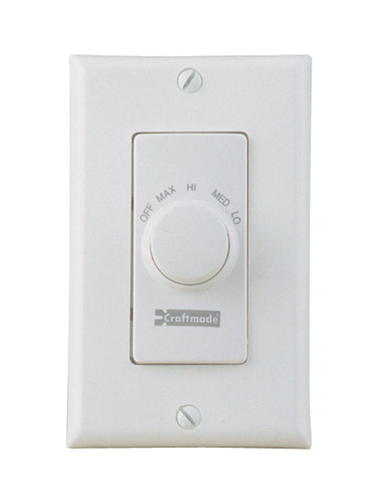 Craftmade - CM-RTF-W - 4 Speed Fan Control w/Decorative Plate - 4 SpeedFan/2 Light Control - White