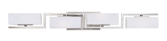Meridian Four Light Bath Bar in Satin Platinum