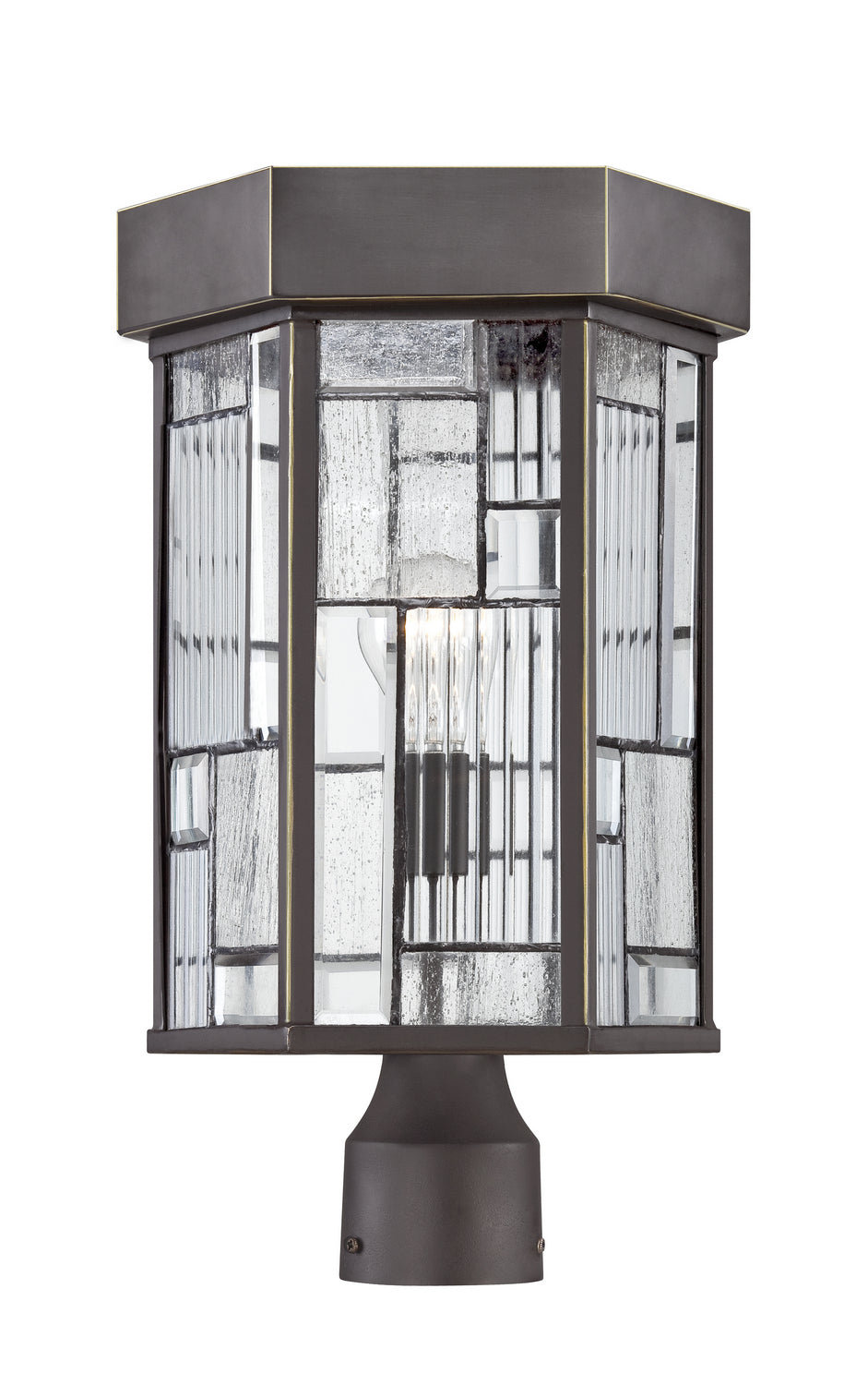 Kingsley One Light Post Lantern in Aged Bronze Patina