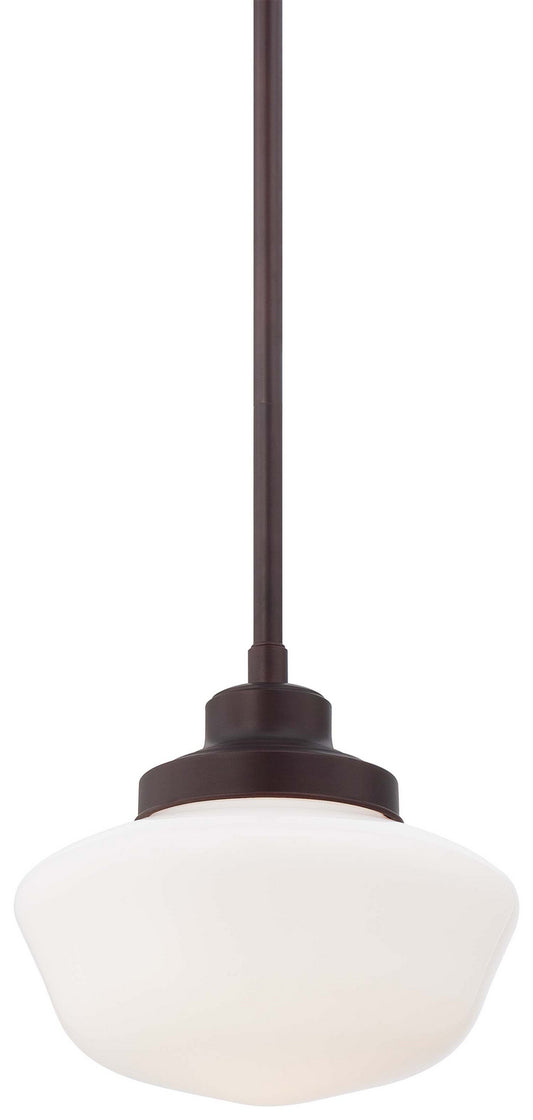 One Light Pendant in Brushed Bronze