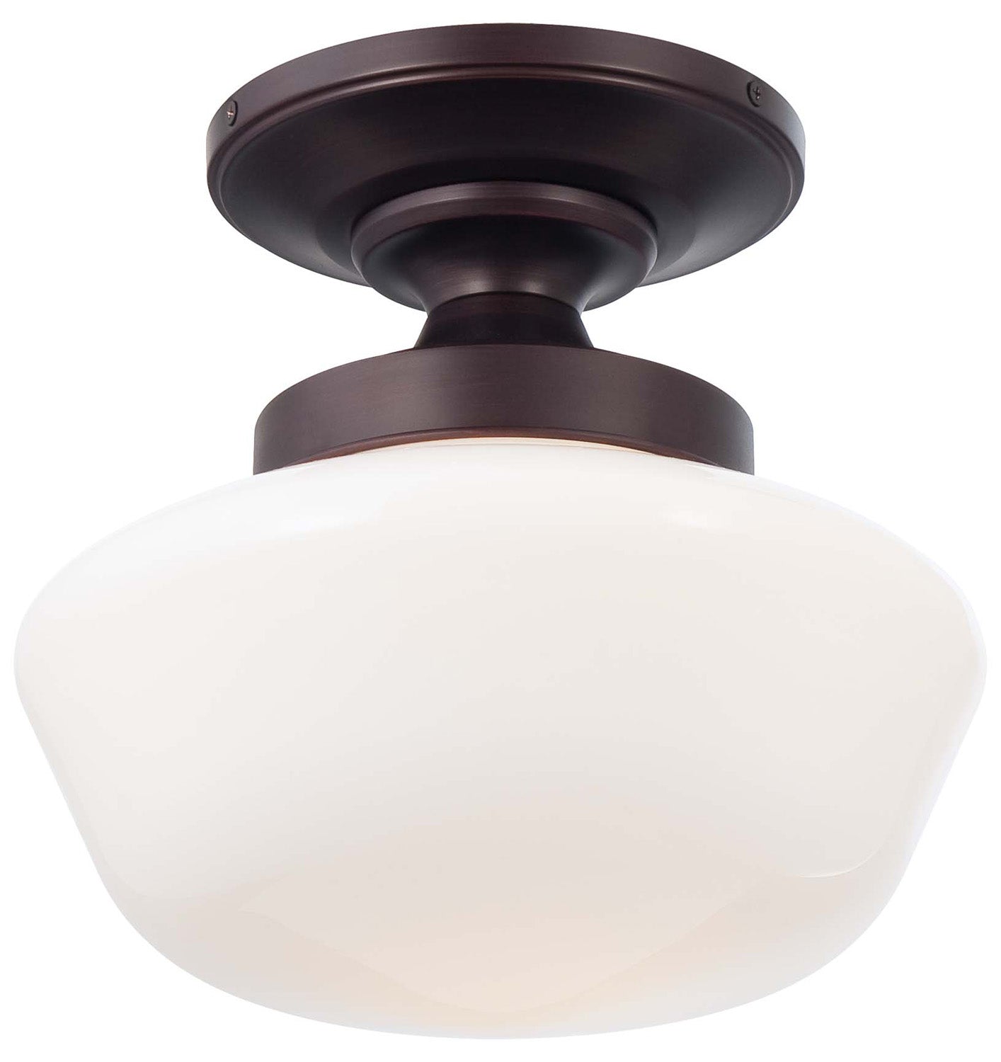 One Light Semi Flush Mount in Brushed Bronze