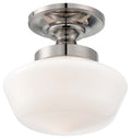 One Light Semi Flush Mount in Polished Nickel