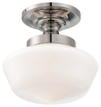 One Light Semi Flush Mount in Polished Nickel