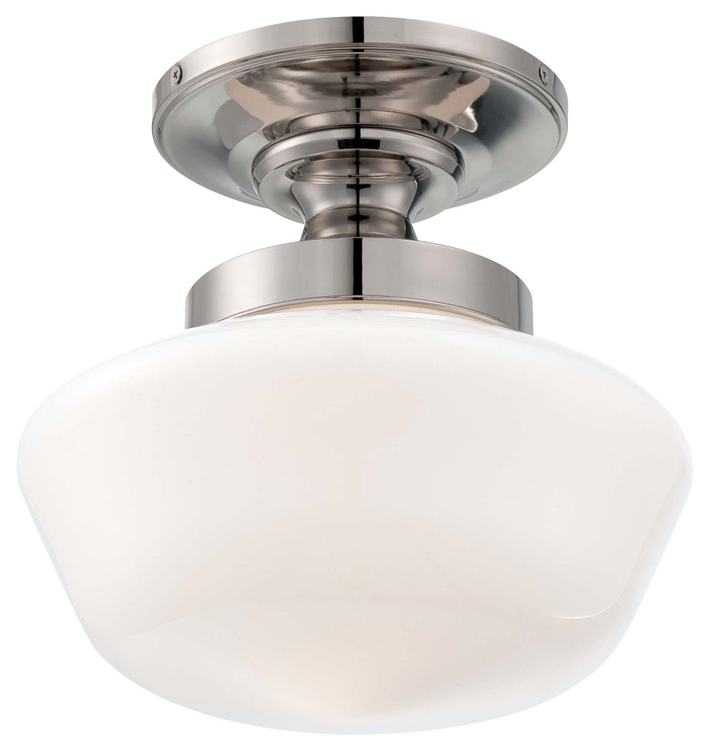 One Light Semi Flush Mount in Polished Nickel