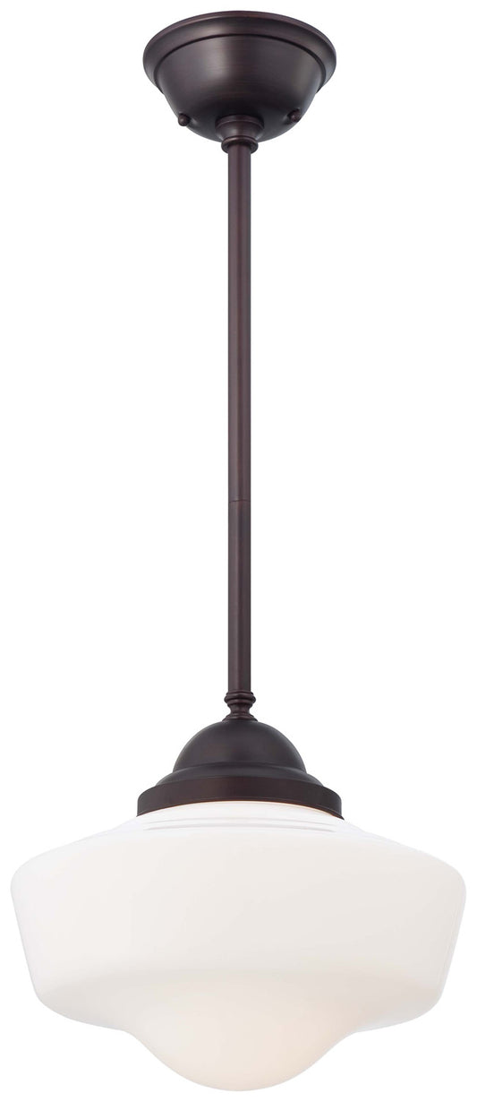 One Light Pendant in Brushed Bronze