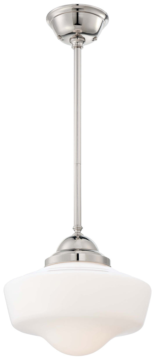 One Light Pendant in Polished Nickel