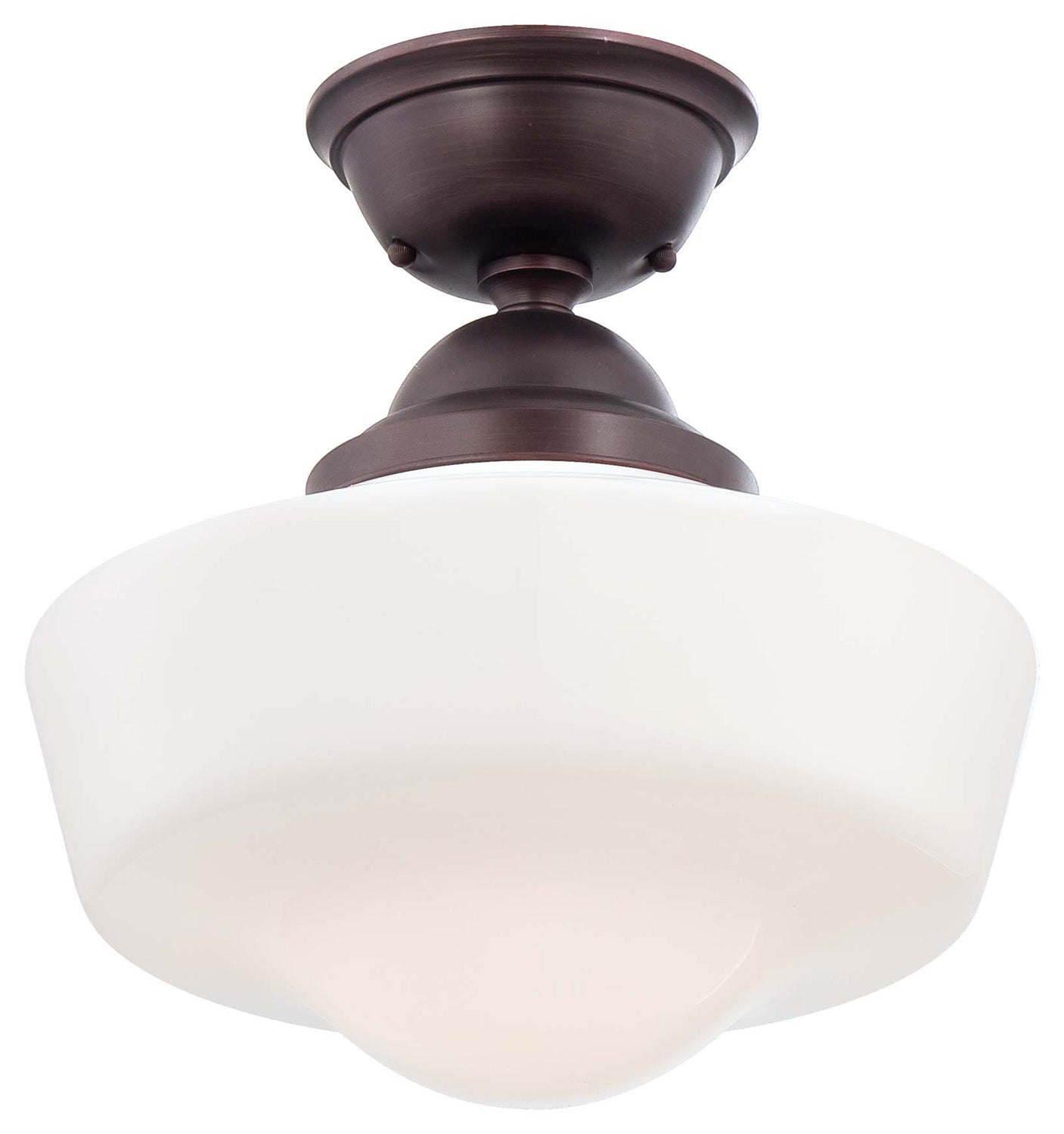 One Light Semi Flush Mount in Brushed Bronze