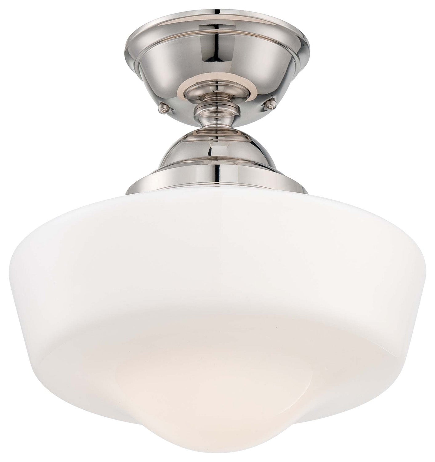 One Light Semi Flush Mount in Polished Nickel