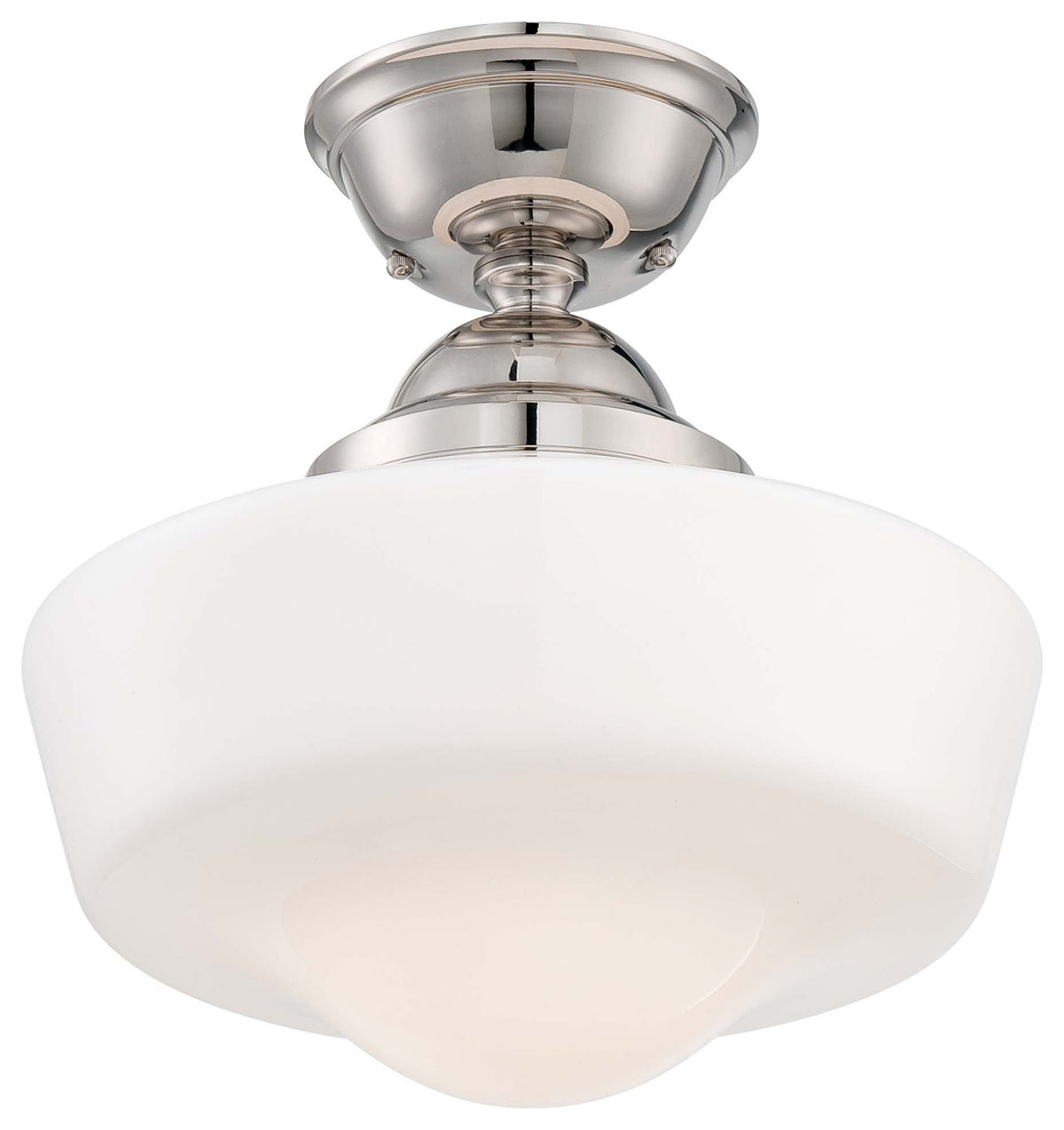 One Light Semi Flush Mount in Polished Nickel