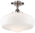 One Light Semi Flush Mount in Polished Nickel