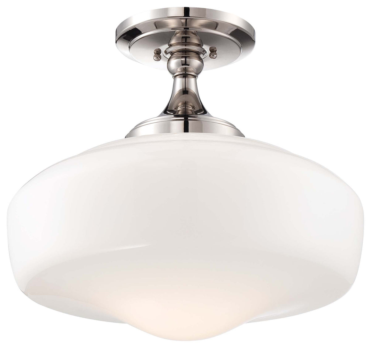 One Light Semi Flush Mount in Polished Nickel