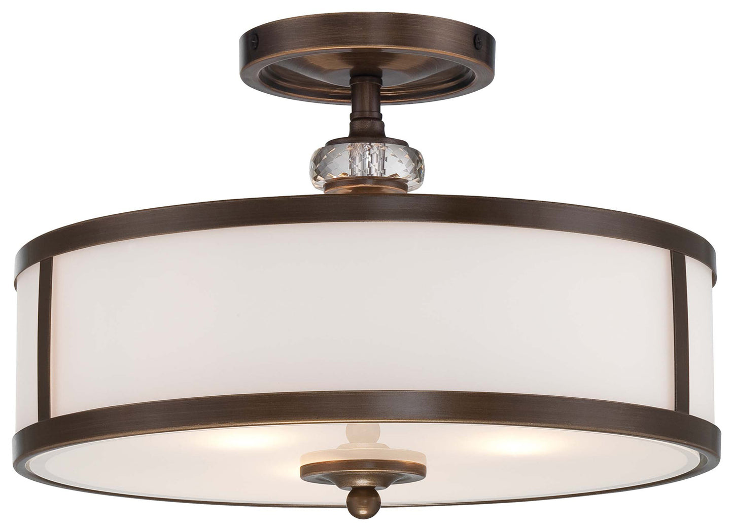 Thorndale Three Light Semi Flush Mount in Dark Noble Bronze