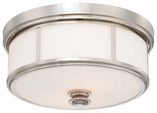 Harbour Point Two Light Flush Mount in Polished Nickel