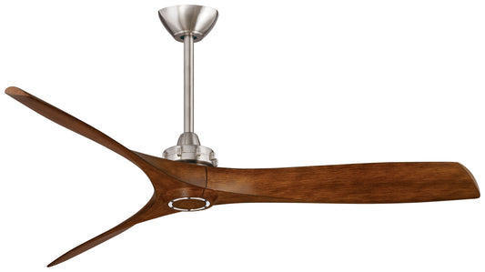 Aviation 60"Ceiling Fan in Brushed Nickel With Distressed Koa Blades