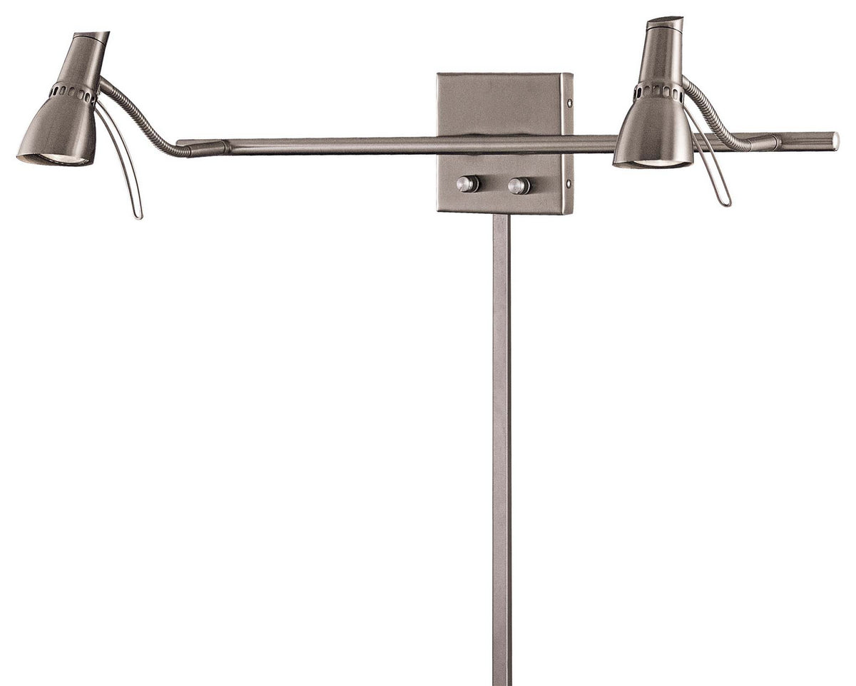 Second Marriage Two Light Task Wall Lamp in Brushed Nickel