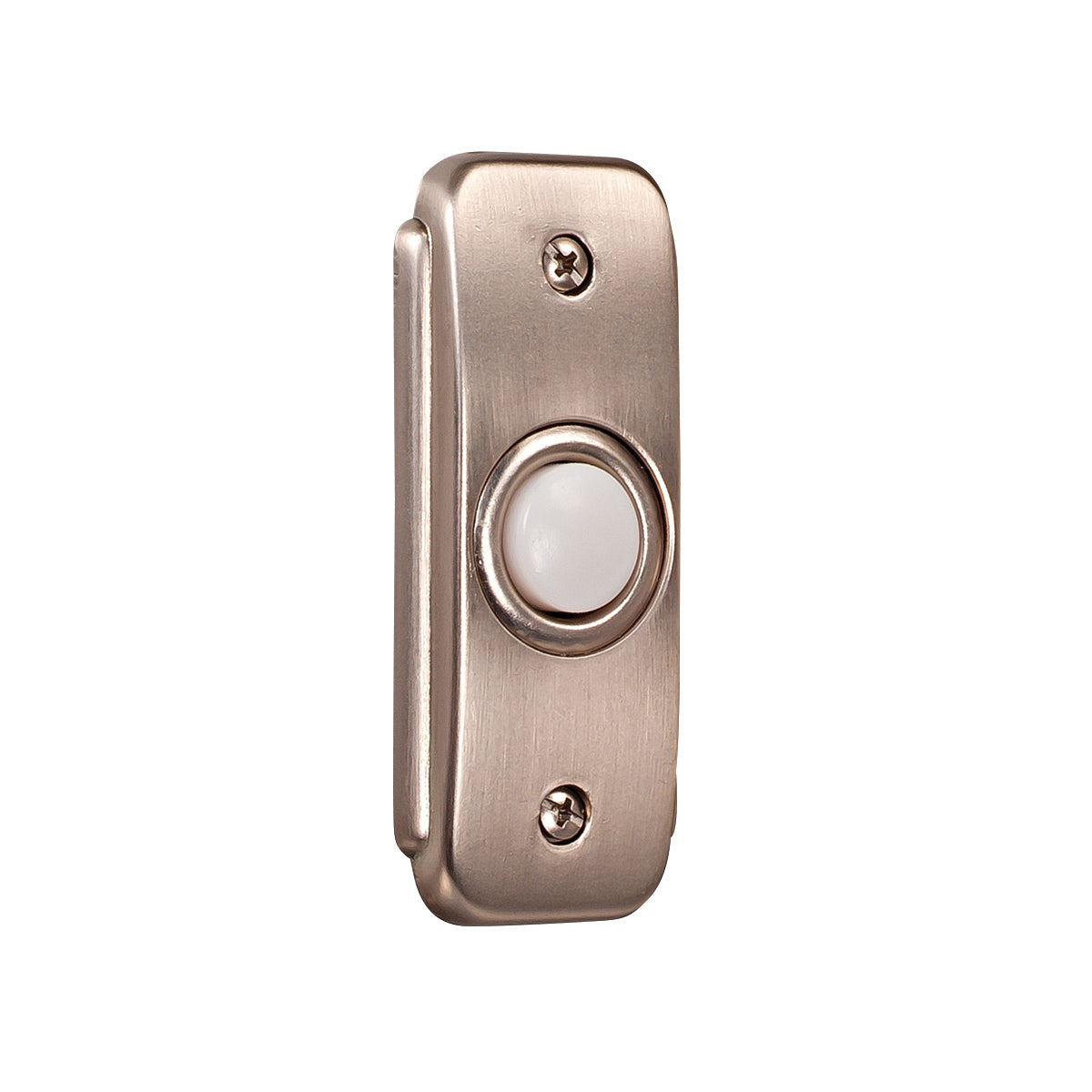 Push Button-Recessed Stepped Rectangle Lighted Push Button in Pewter