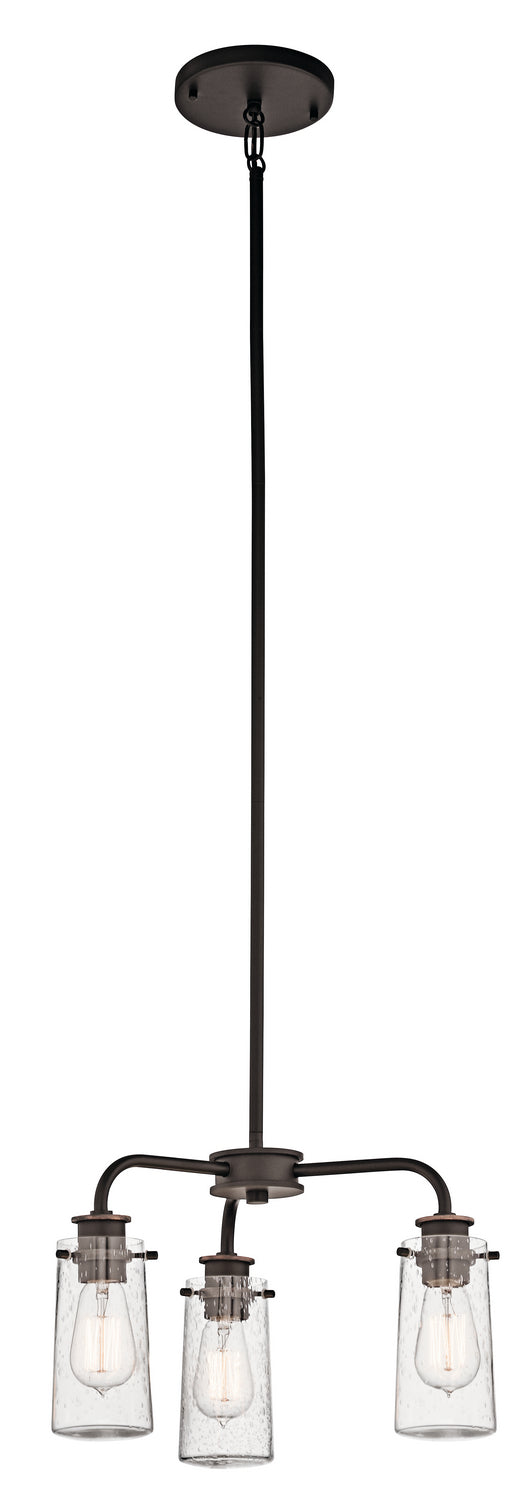 Braelyn Three Light Chandelier/Semi Flush in Olde Bronze