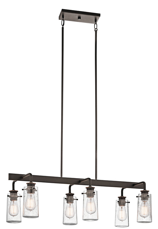 Braelyn Six Light Linear Chandelier in Olde Bronze