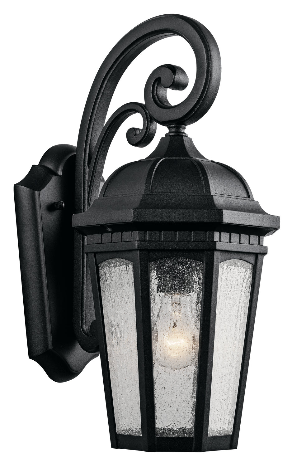 Courtyard One Light Outdoor Wall Mount in Textured Black