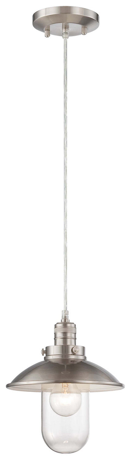 Downtown Edison One Light Mini Pendant in Brushed Nickel
