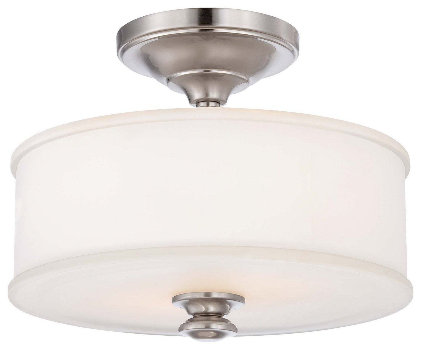 Harbour Point Two Light Semi Flush Mount in Brushed Nickel
