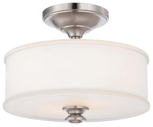 Harbour Point Two Light Semi Flush Mount in Brushed Nickel
