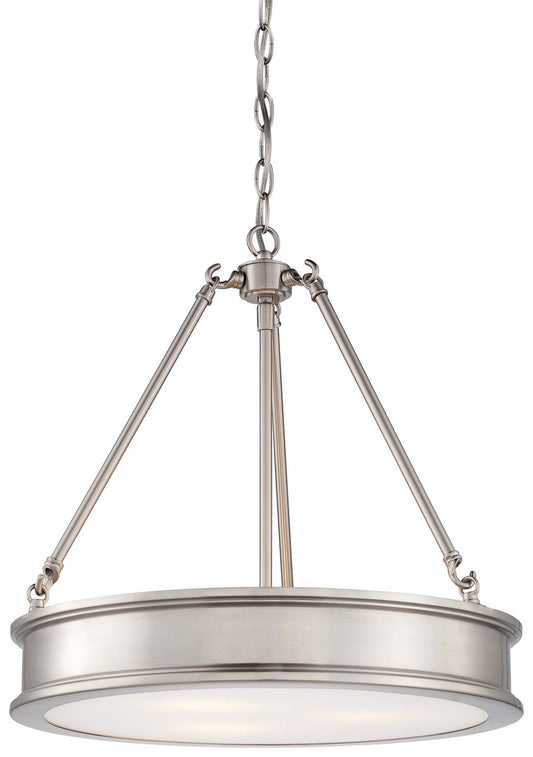 Harbour Point Three Light Pendant in Brushed Nickel