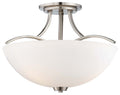 Overland Park Three Light Semi Flush Mount in Brushed Nickel
