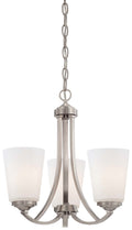 Overland Park Three Light Mini Chandelier in Brushed Nickel
