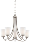 Overland Park Five Light Chandelier in Brushed Nickel