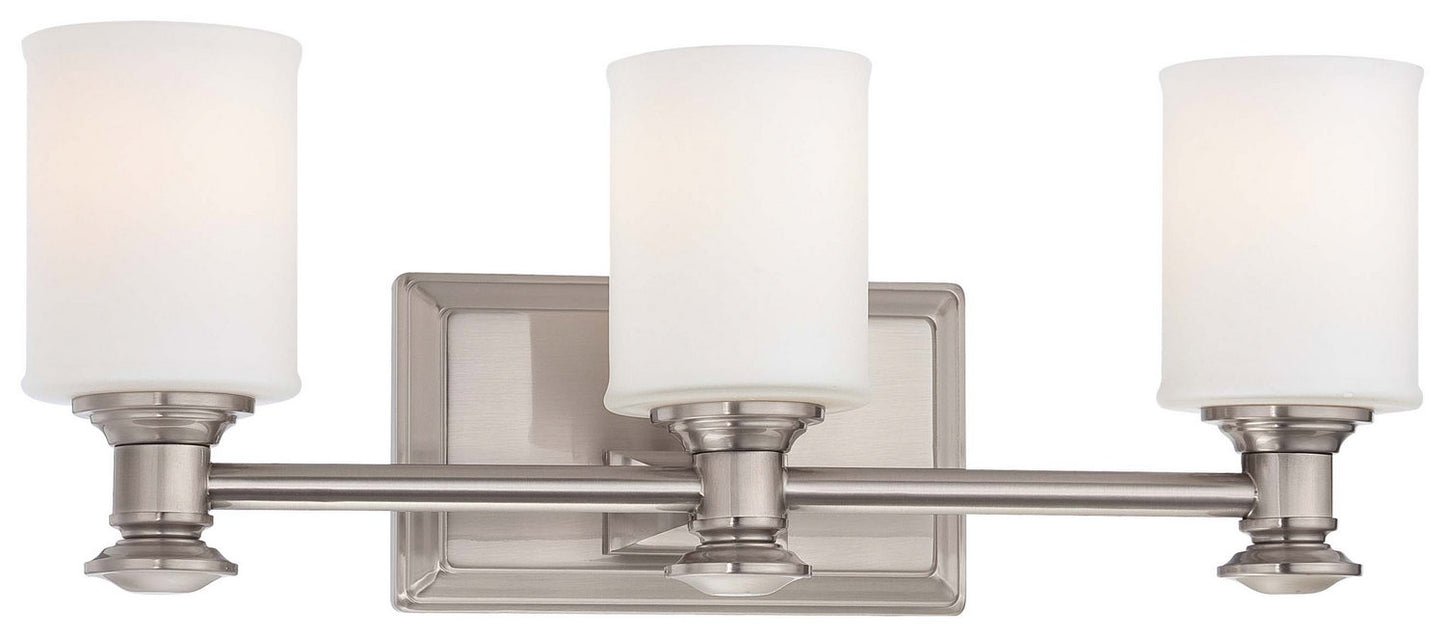 Harbour Point Three Light Bath in Brushed Nickel