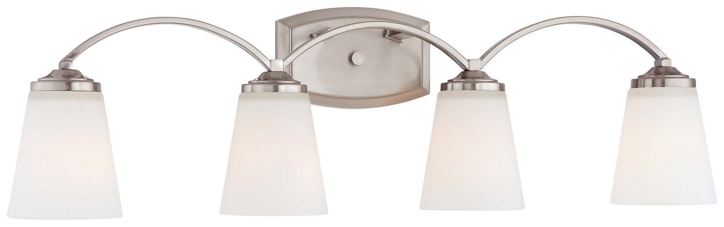 Overland Park Four Light Bath in Brushed Nickel