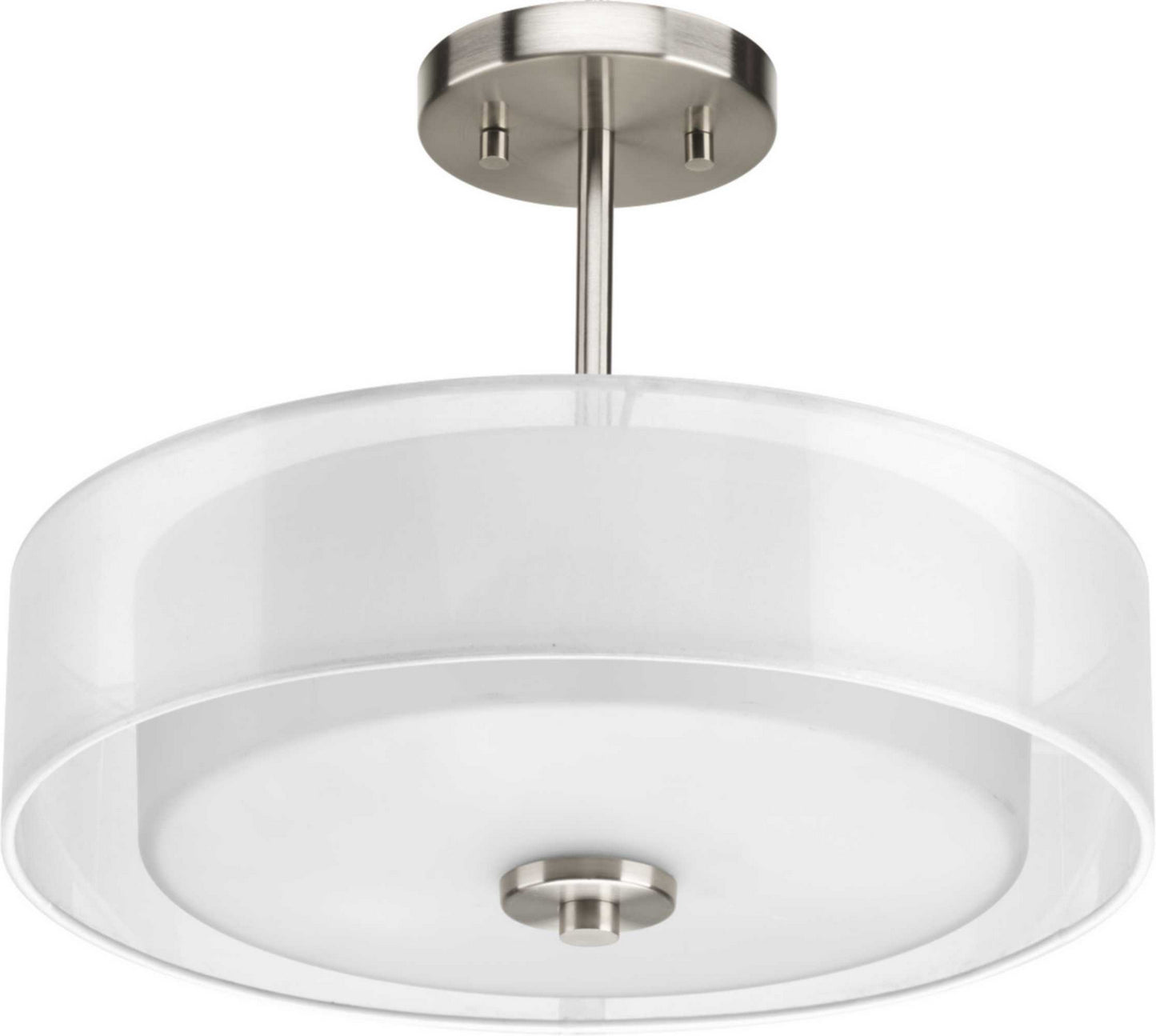 Invite Three Light Semi-Flush Convertible in Brushed Nickel