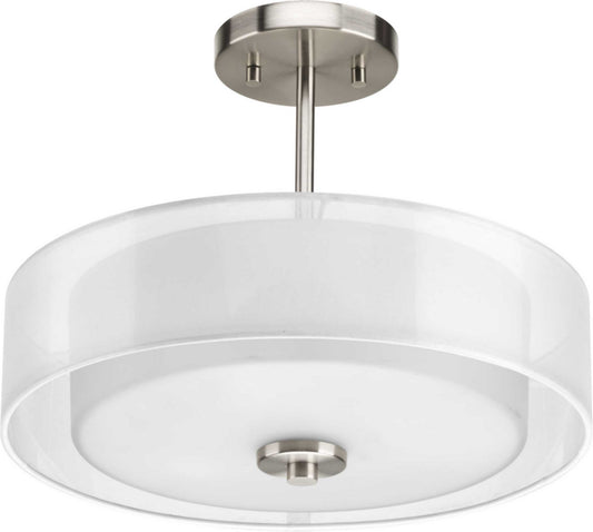 Invite Three Light Semi-Flush Convertible in Brushed Nickel