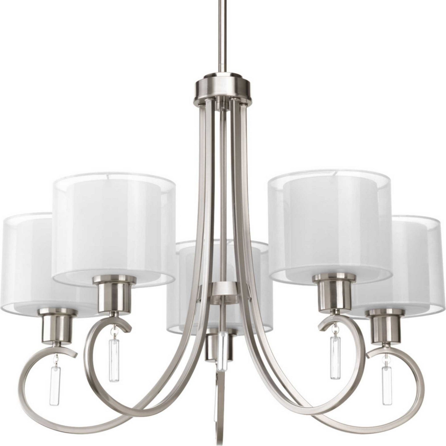 Invite Five Light Chandelier in Brushed Nickel