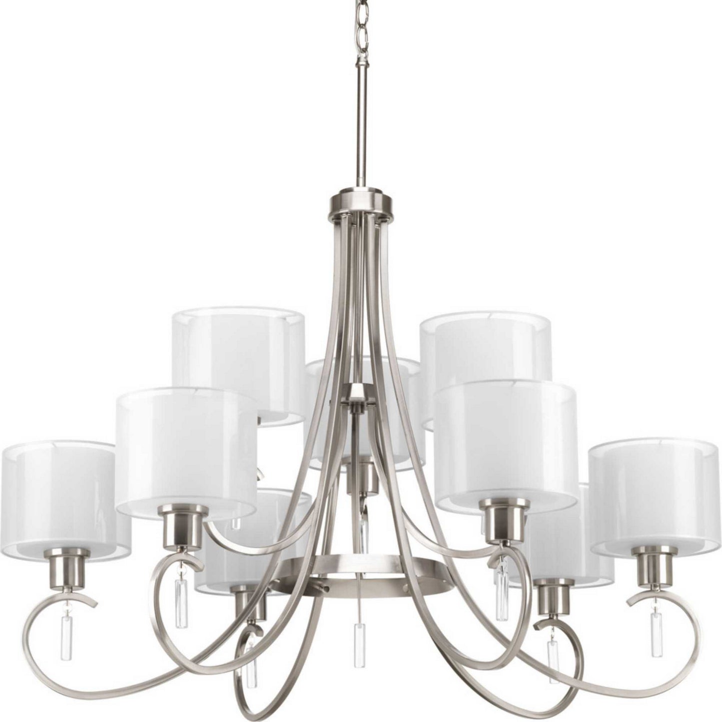 Invite Nine Light Chandelier in Brushed Nickel