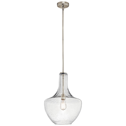 Everly One Light Pendant in Brushed Nickel
