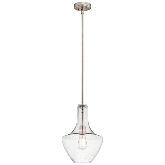 Everly One Light Pendant in Brushed Nickel