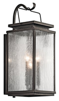 Manningham Three Light Outdoor Wall Mount in Olde Bronze