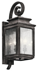 Wiscombe Park Three Light Outdoor Wall Mount in Weathered Zinc