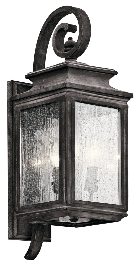 Wiscombe Park Three Light Outdoor Wall Mount in Weathered Zinc
