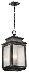 Wiscombe Park Four Light Outdoor Pendant in Weathered Zinc
