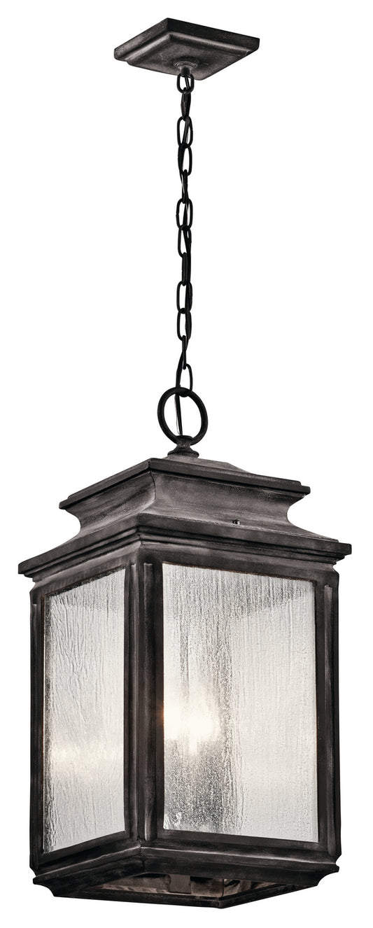 Wiscombe Park Four Light Outdoor Pendant in Weathered Zinc