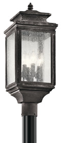 Wiscombe Park Four Light Outdoor Post Mount in Weathered Zinc