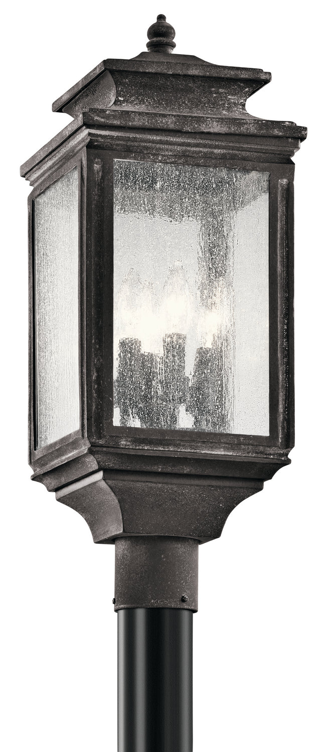 Wiscombe Park Four Light Outdoor Post Mount in Weathered Zinc