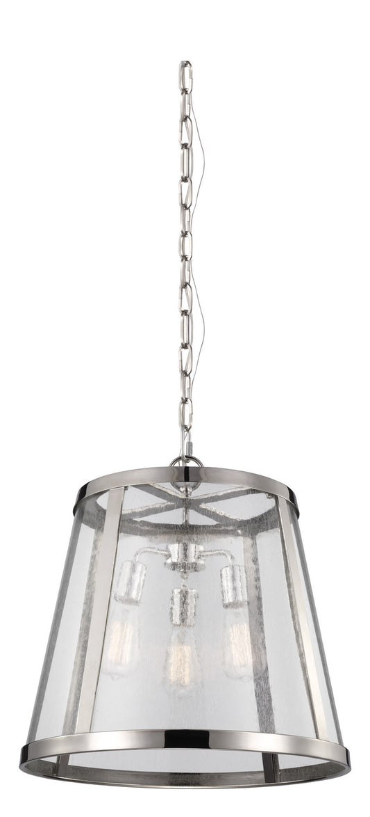 Harrow Three Light Pendant in Polished Nickel